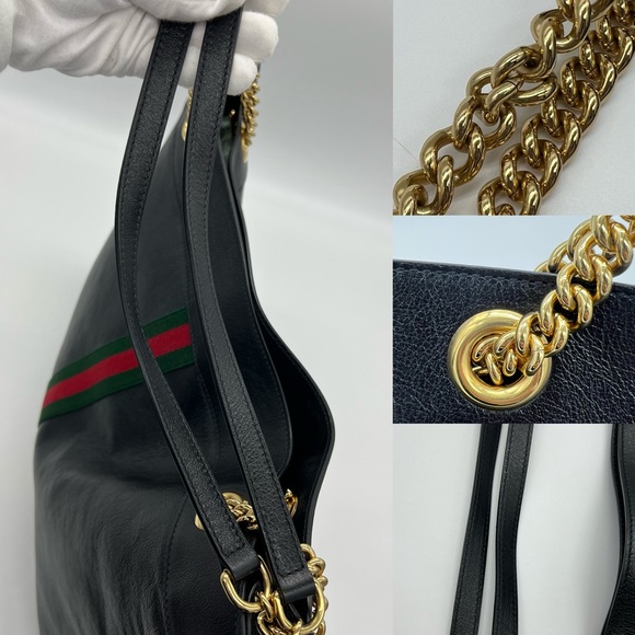 Authentic Gucci black calf leather Rajah large tote - Picture 14 of 17